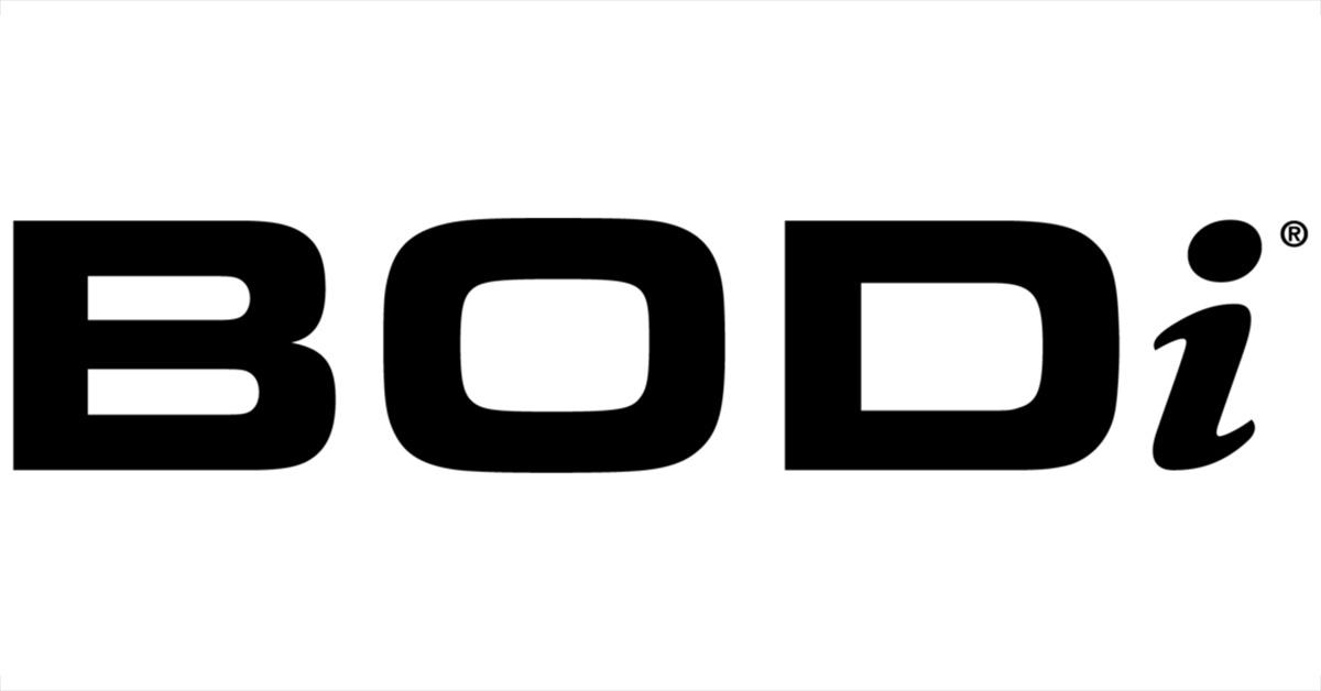 The logo for BODi. 