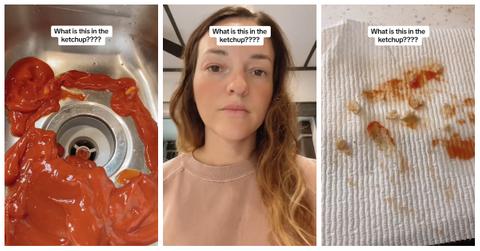TikTok user @journey_jacksons found beans in her bottle of Heinz ketchup.