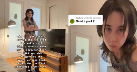 Joan Flaherty explained what happened when she returned home with the television stand in a second TikTok video that was requested by another user