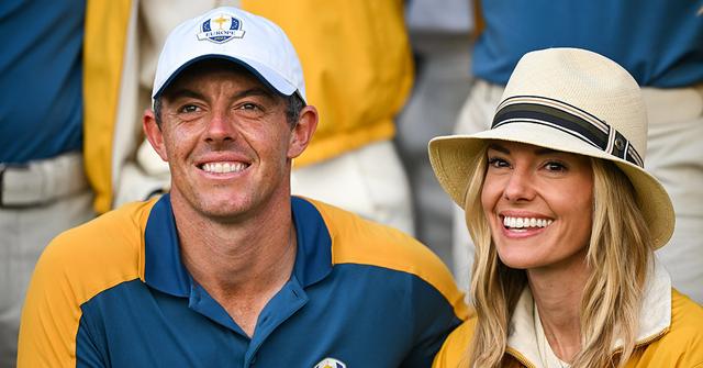 Rory McIlroy and Erica Stoll at the 2023 Ryder Cup.