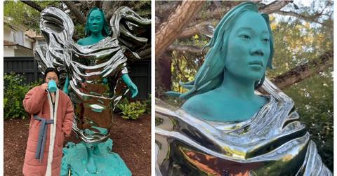 Mark Zuckerberg's wife with her statue