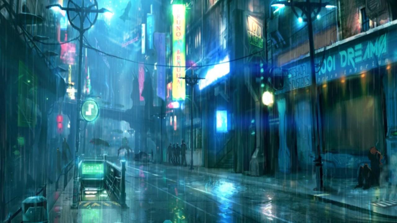 cyberpunk rain