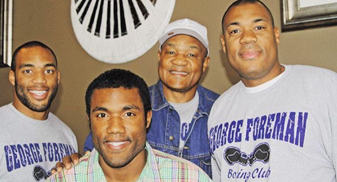 George Foreman with three of his sons.