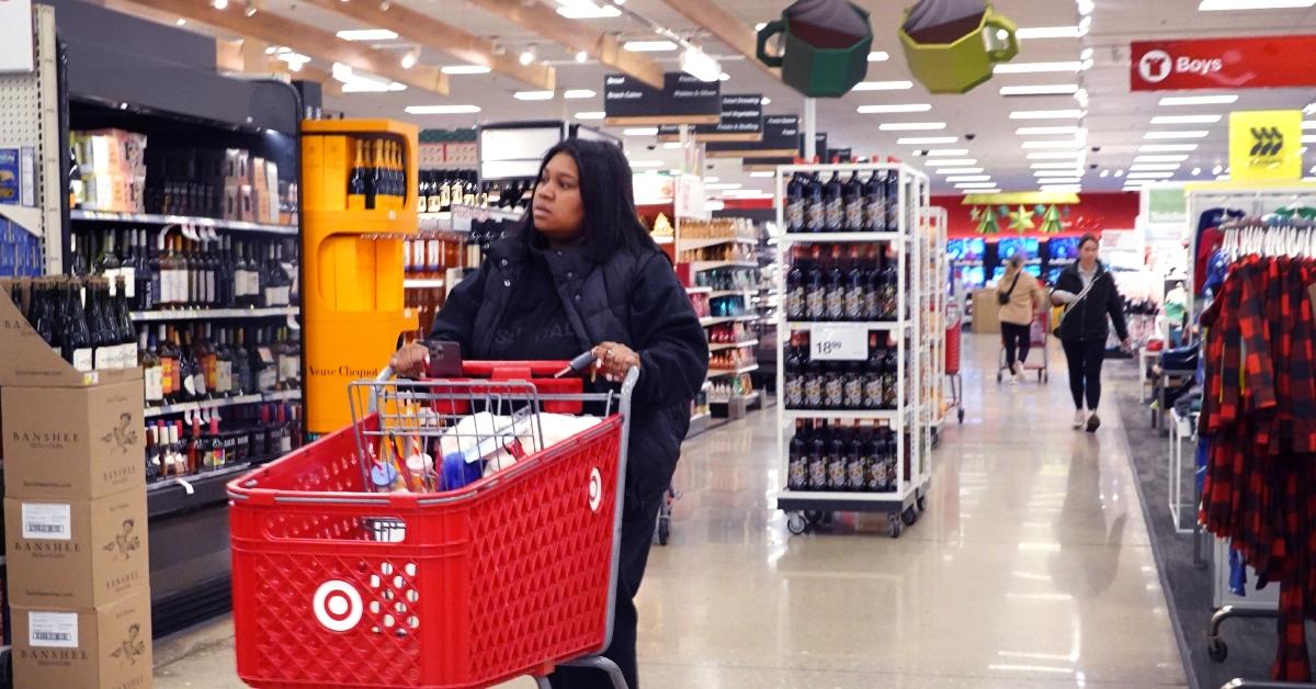  Customers shop at a Target store