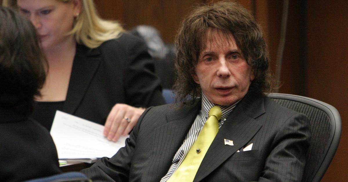 Phil Spector sits in court during his trial