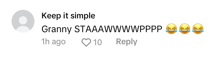 Comment on TikTok of grandma realizing she labeled herself a swinger on a dating app.