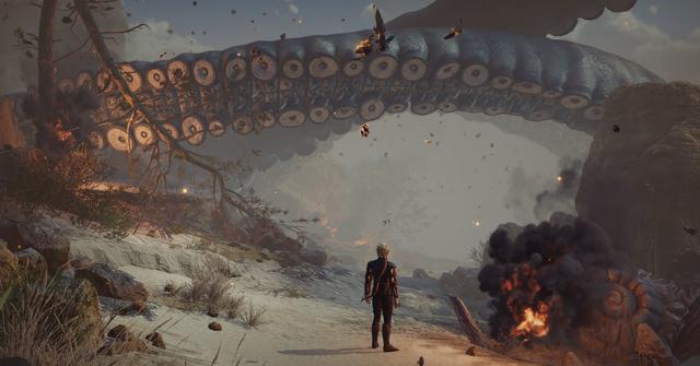 Astarion looking at the Nautiloid in Baldur'a Gate 3