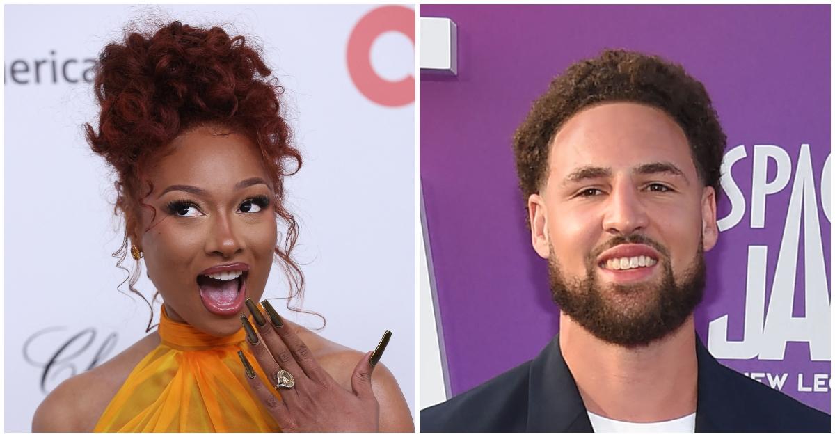 (l-r): Megan Thee Stallion and Klay Thompson