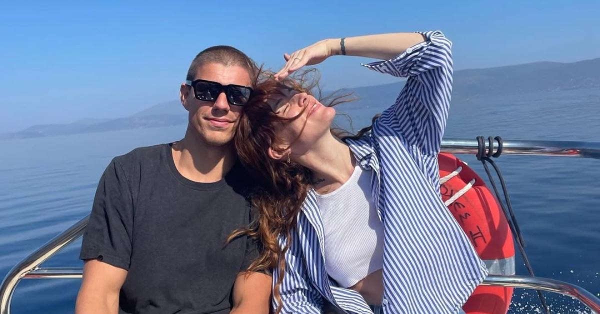 (l-r): Riley Keough's husband, Ben Smith-Petersen and Riley Keough