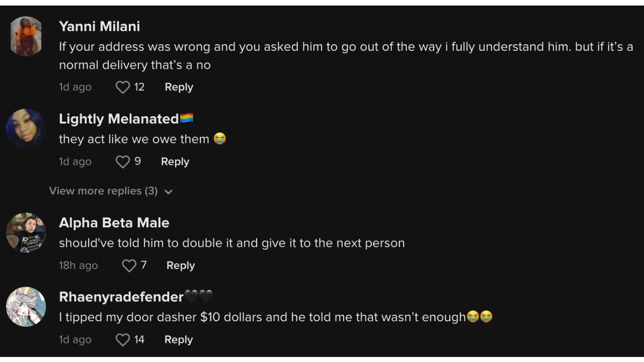 tiktok doordash comments