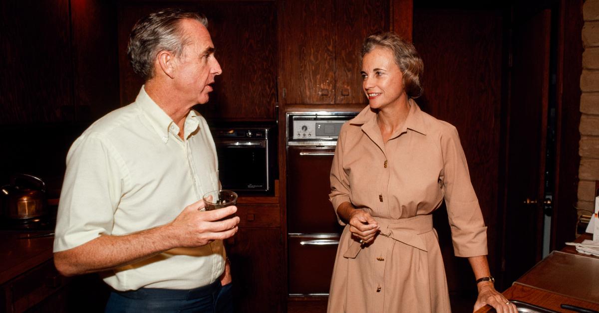 Sandra Day O'Connor dances with her husband, John J. O'Connor, at their home in 1981.