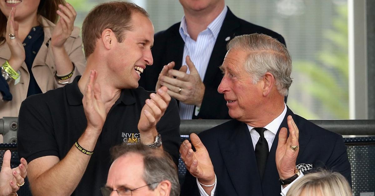 Prince William and Prince Charles, now King Charles III, at the Invictus Games in 2014.