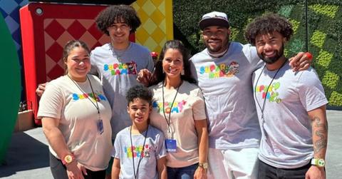 Steve Smith Sr. and his whole family at Super Mario World.