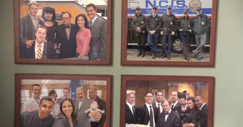 Framed photos of the 'NCIS' teams
