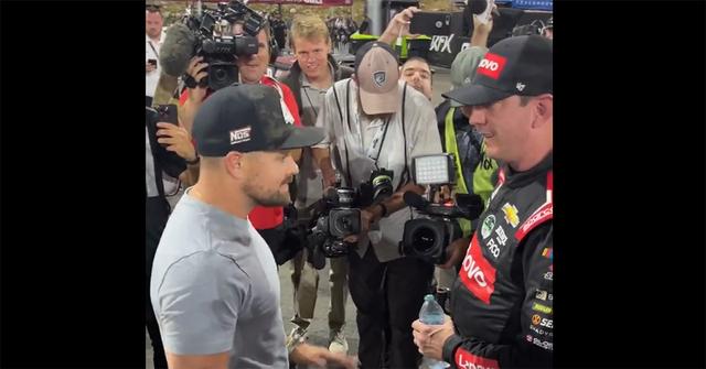 Kyle Busch and Ricky Stenhouse Jr. after the race.