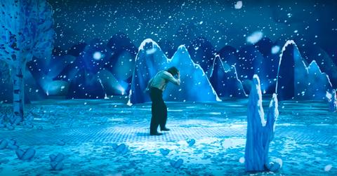 Beau (Joaquin Phoenix) ventures into an animated snowy landscape.