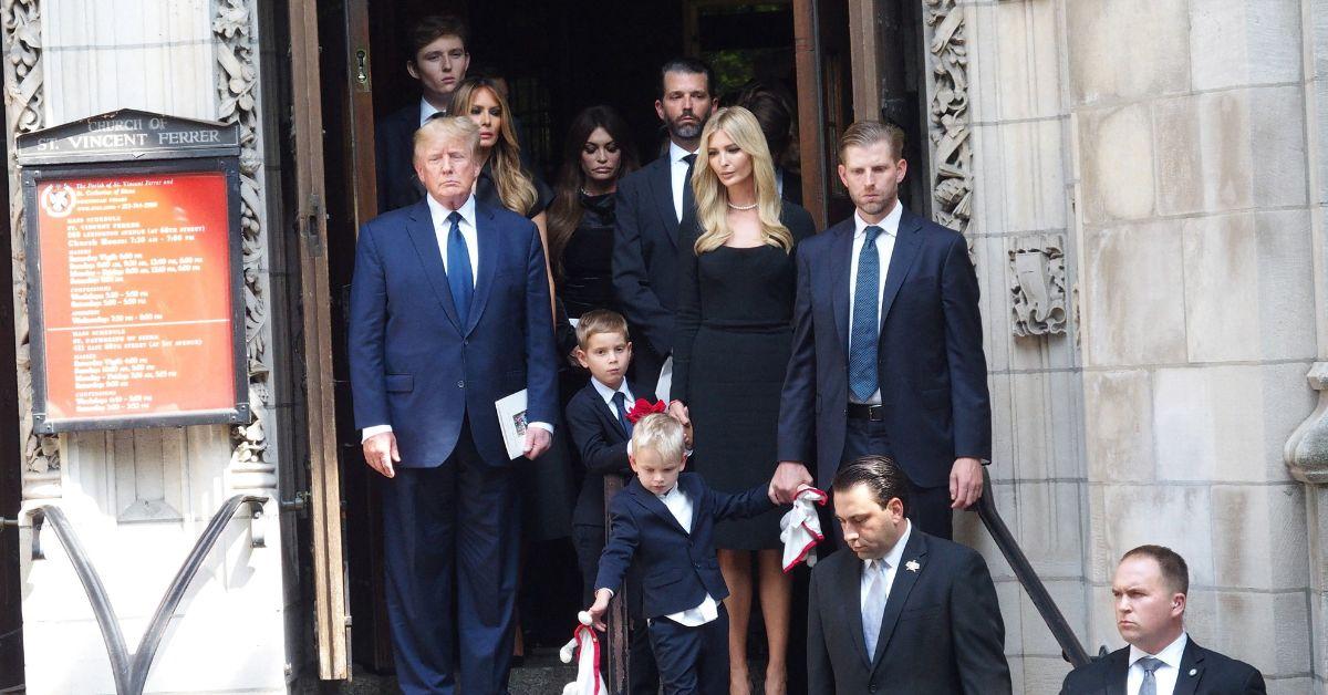 Donald Trump and his family at the funeral of Ivana Trump in 2024. 