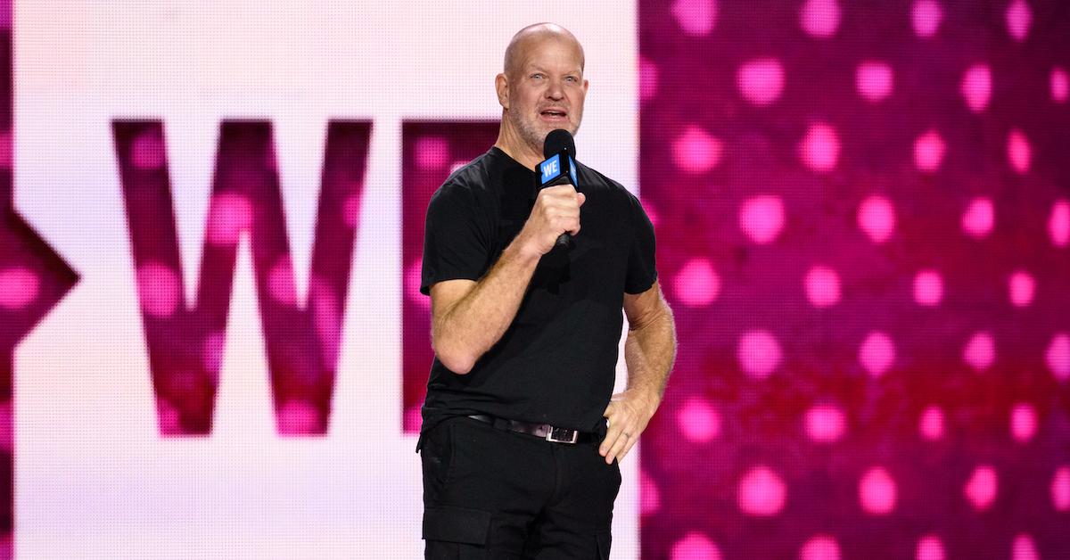 Lululemon founder Chip Wilson speaks during WE Day at KeyArena on April 21, 2017, in Seattle