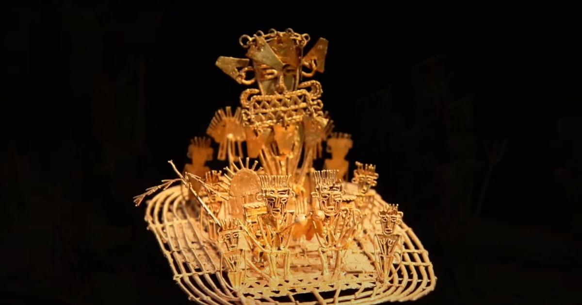 Muisca golden raft depicting zipa ceremony.