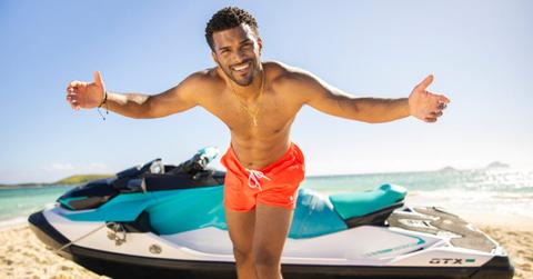 Jeremiah Brown from 'Love Island USA' Season 7 in front of a jetski.