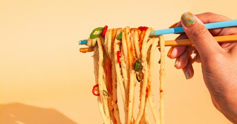 Creamy chili crab noodles