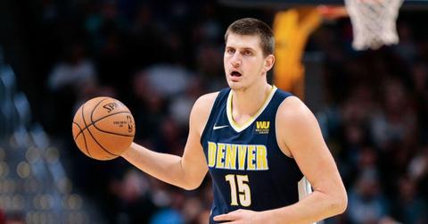 Nikola Jokić playing for the Denver Nuggets