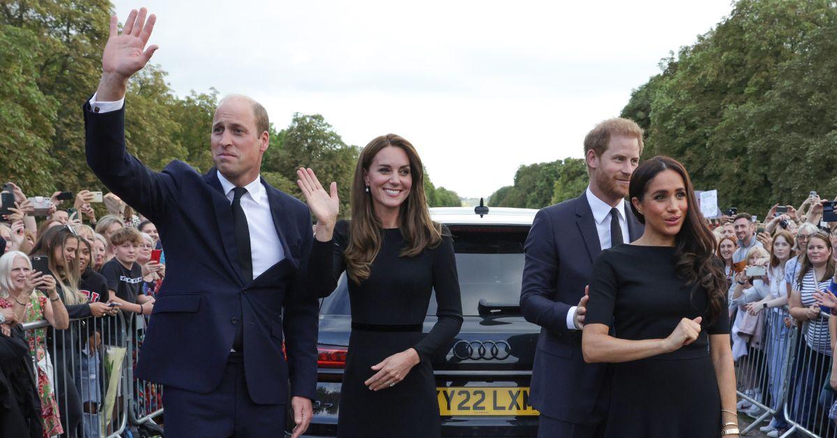 Prince William, Kate Middleton, Prince Harry, and Meghan Markle at Windsor Castle on September 10, 2022