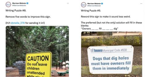 Merriam-Webster writing puzzles