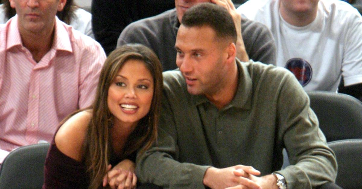 Vanessa Minnillo and Derek Jeter at a New York Knicks Game at Madison Square Garden
