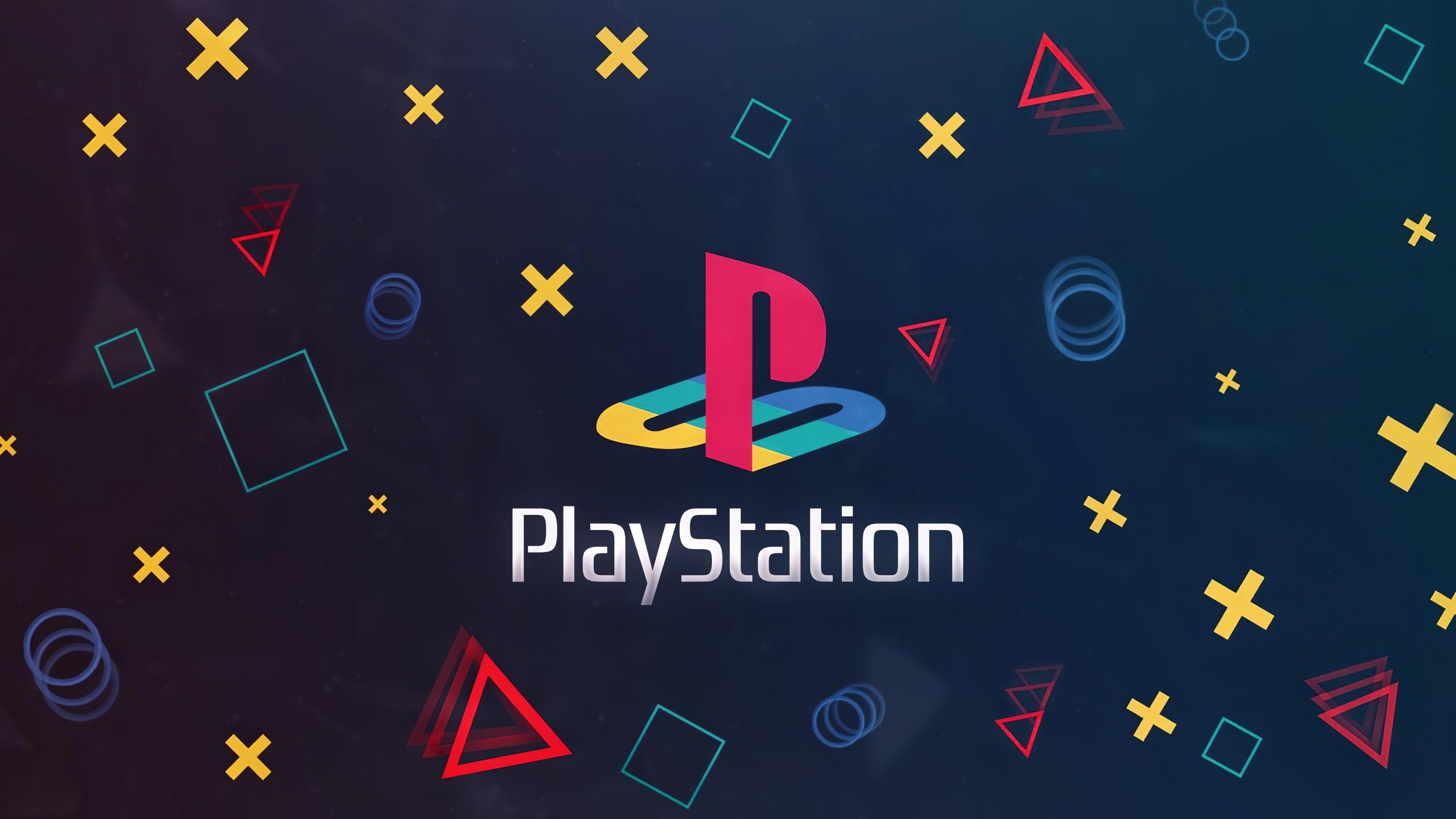 PlayStation logo on a dark background with various controller buttons.