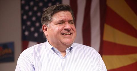 JB Pritzker campaigning for Kamala Harris in 2024.