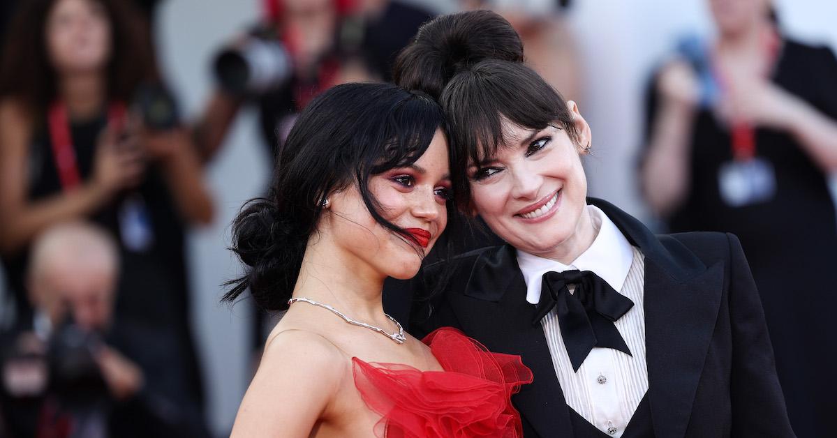 Jenna Ortega and Winona Ryder attend the red carpet for "Beetlejuice Beetlejuice" during the 81st Venice International Film Festival at on August 28, 2024 