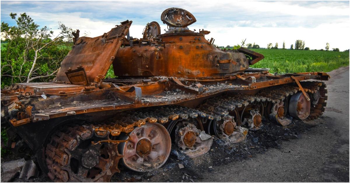 A broken military tank that can't move