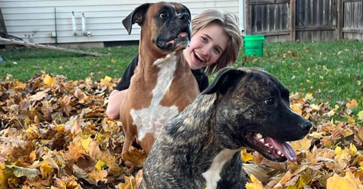 Natalie Rupnow with her dogs