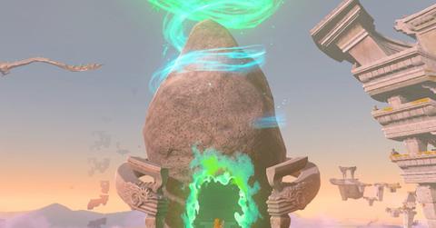'Tears of the Kingdom' Link heading into one of the Shrines in the game.