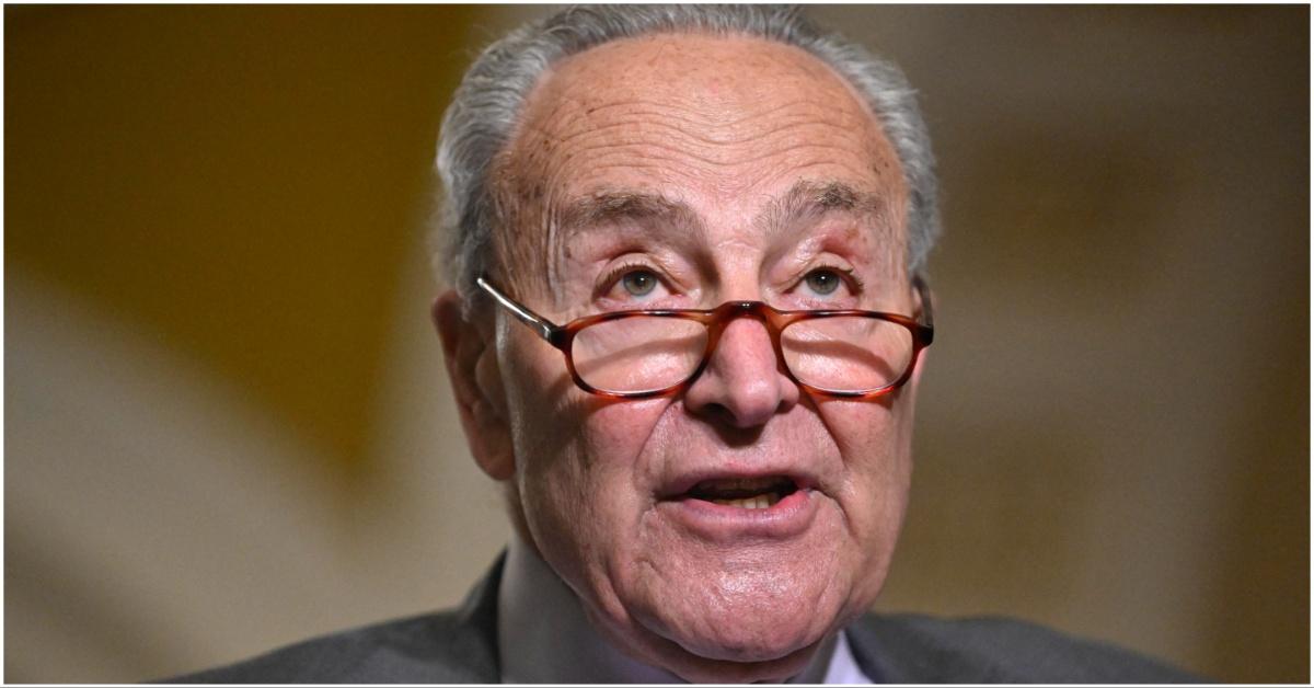 Chuck Schumer's glasses sliding off his face