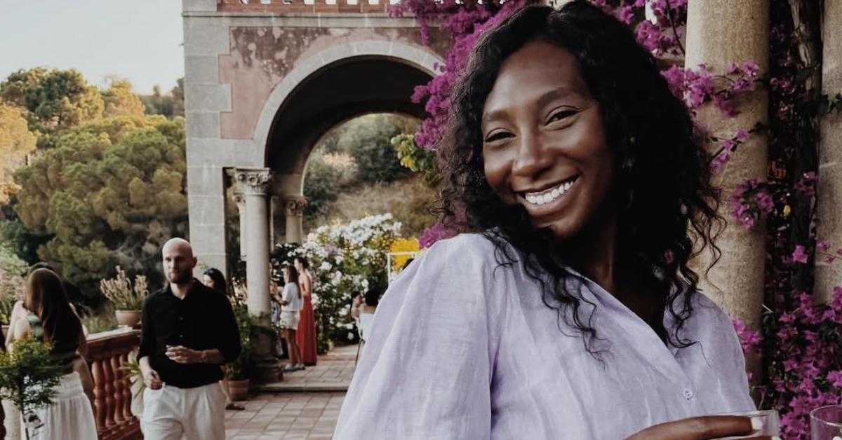 Ashlee Braxton at an outdoor restaurant in Spain.