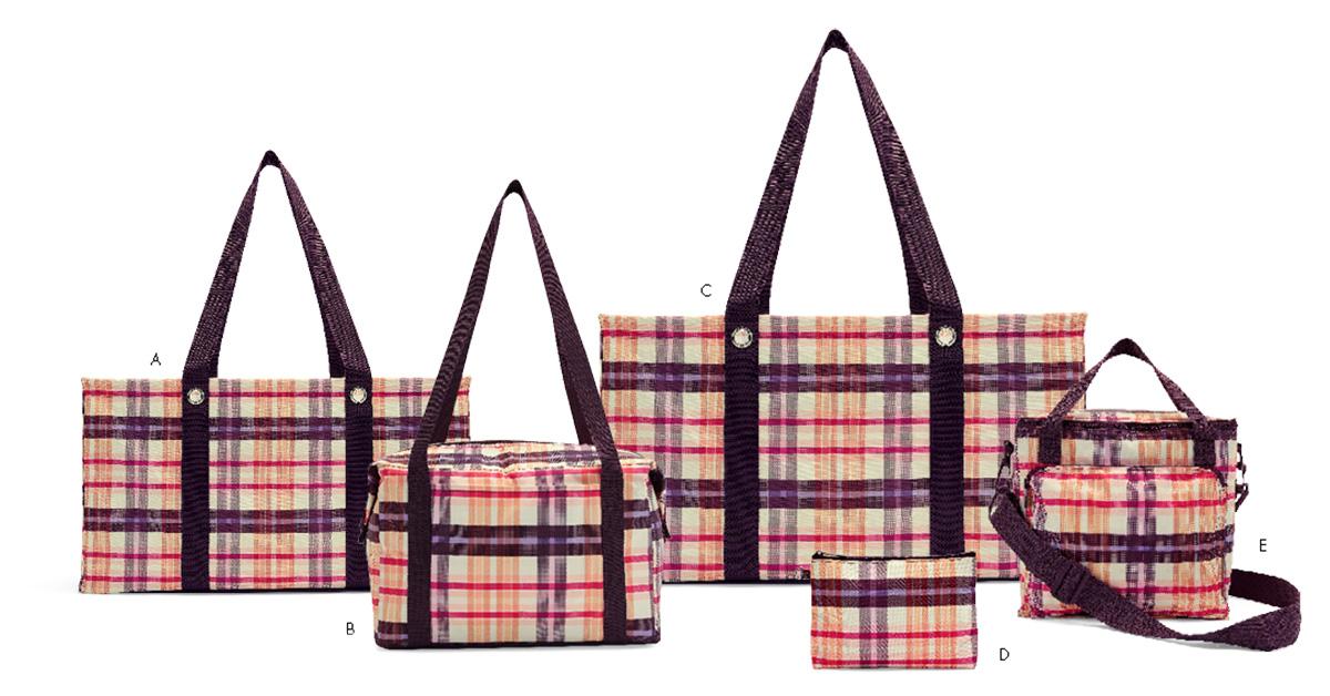 Plaid bags on a white background from Thirty-One. 