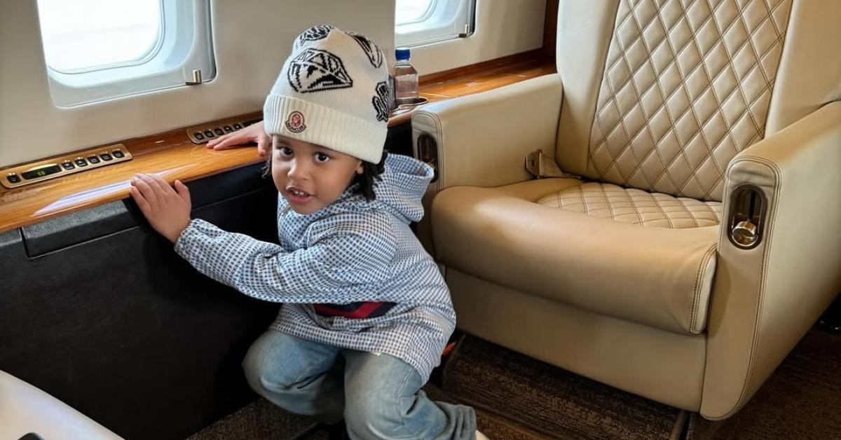 Nicki Minaj's son Papa Bear in a private jet.