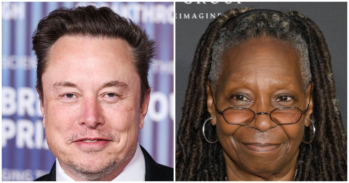 (l-r): Elon Musk and Whoopi Goldberg