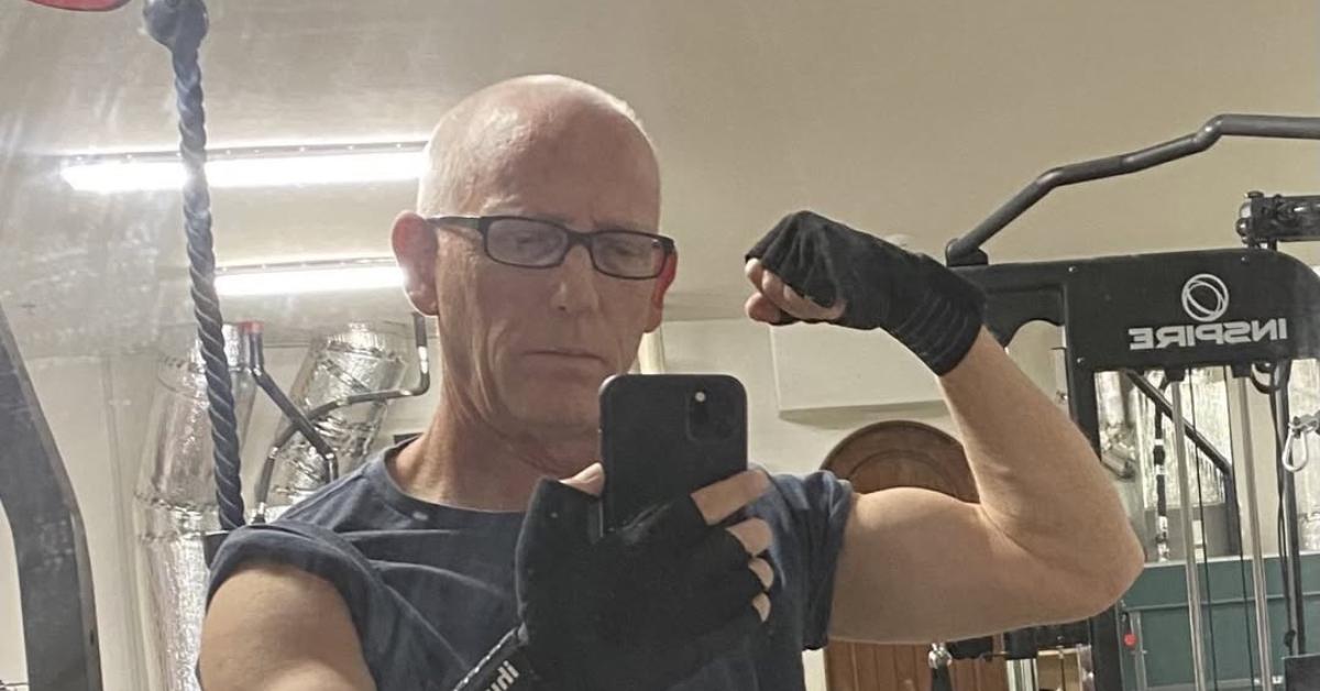 Scott Adams posing during a workout