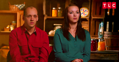 Abe and Rebecca Schmucker talking to producers on 'Return to Amish'