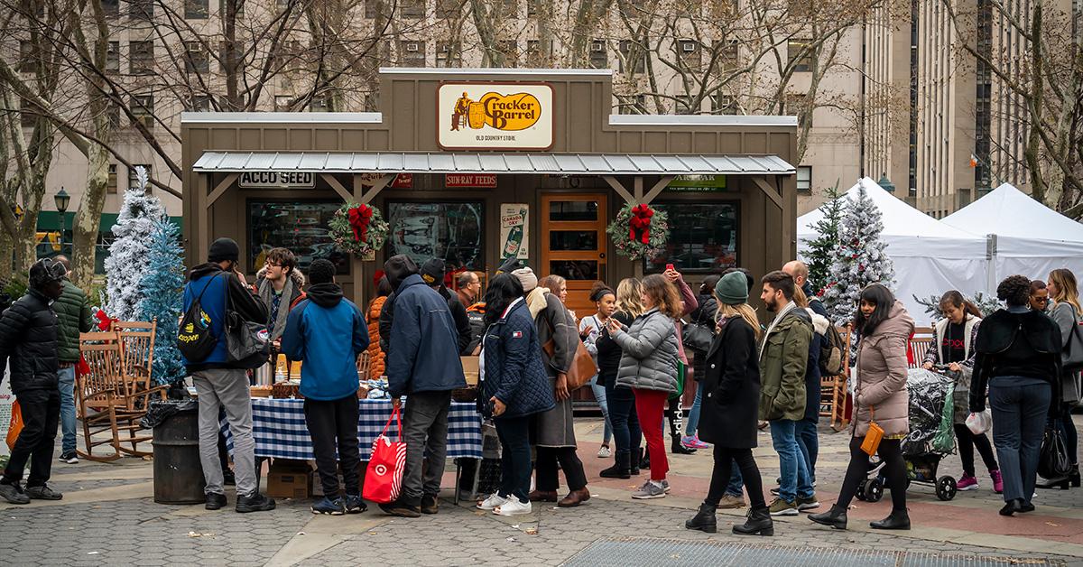 A Cracker Barrel pop-up event in New York City in 2019. 