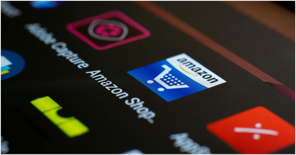 Amazon shopping icon on a phone