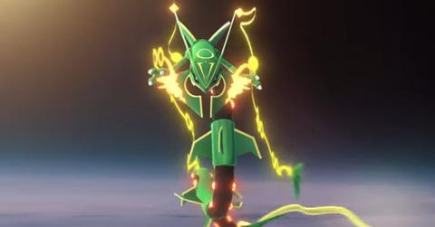 'Pokémon GO' Trailer showing Mega Rayquaza flying in space.
