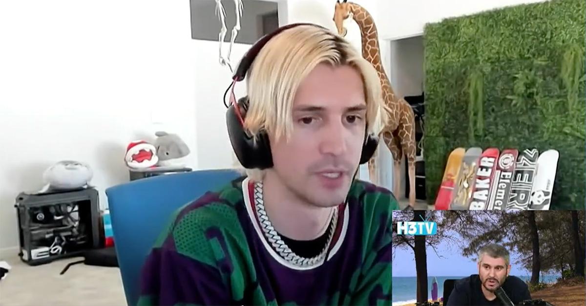 Ethan Klein in the corner of xQc's screen during the debate.