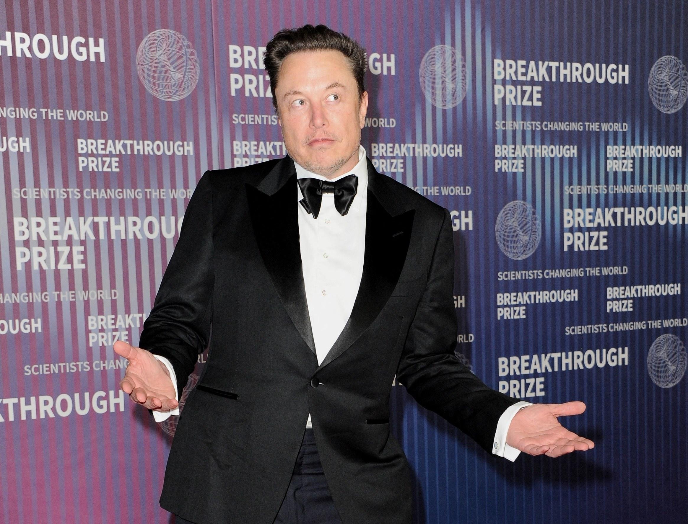 Elon Musk at the Breakthrough Prize event.