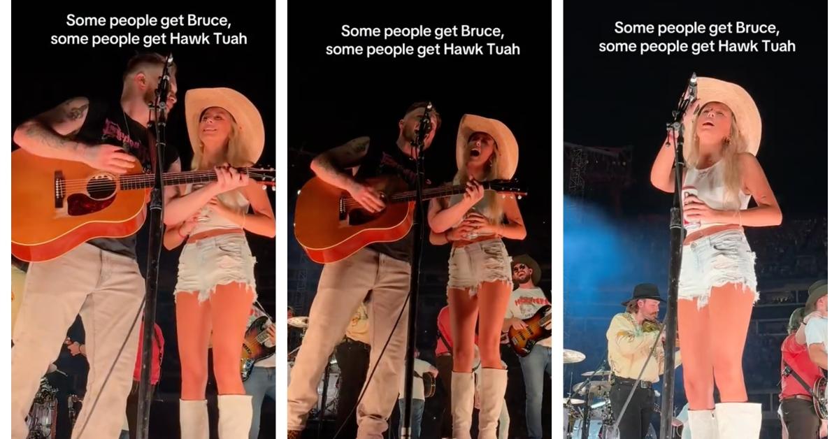 Zach Bryan brings Hawk Tuah Girl Hailey Welch onstage at Nashville show June 2024