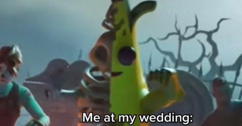 Image of a TikTok video posted in April inspired by the "Me at My Wedding" TikTok trend