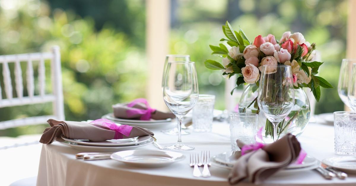 A wedding table set-up